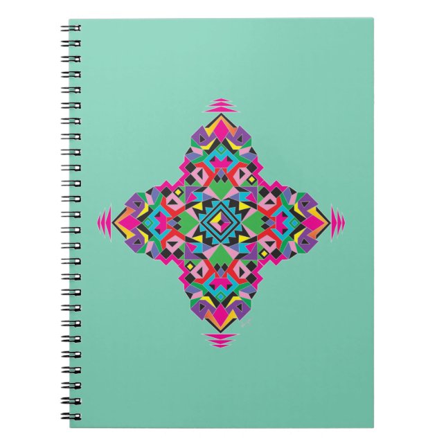 Caderno Espiral Aztez Pattern Design (Frente)