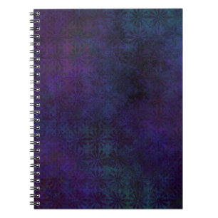 Caderno Espiral Azul & abstrato do roxo, arte suja de Digitas