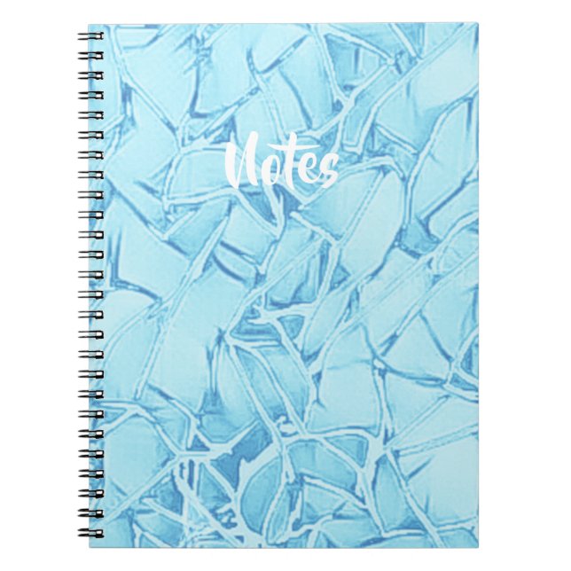 Caderno Espiral Azul Aqua e "Notas" Brancas (Frente)