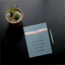 Azul Ardósia Minimalista Boho Meditação Personaliz