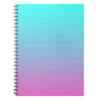 Caderno Espiral azul-azul-azul-azul-turquesa-rosa-giro-ombre