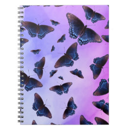 Caderno Espiral Azul Borboletas Roxo Hazard Sunset