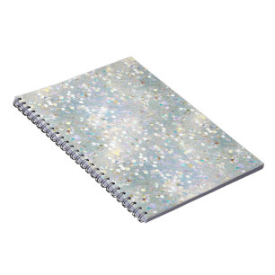 Caderno Espiral Azul-branco Bokeday do partido Silver Glitter