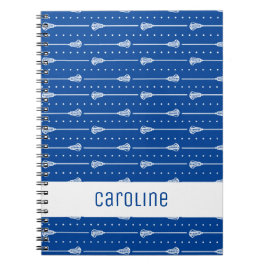 Caderno Espiral Azul Branco Padrão de Paus e Linhas Pontilhadas