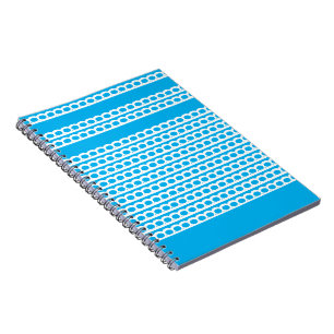 Caderno Espiral Azul-céu e ondas de bolhas modernas brancas