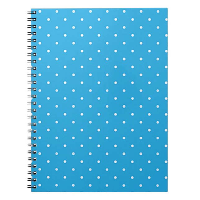 Caderno Espiral Azul com Bolinhas brancas (Frente)