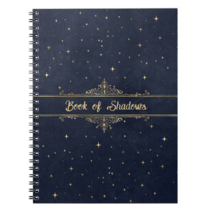 Caderno Espiral Azul com Ouro Stars Rico Livro Pagano das Sombras