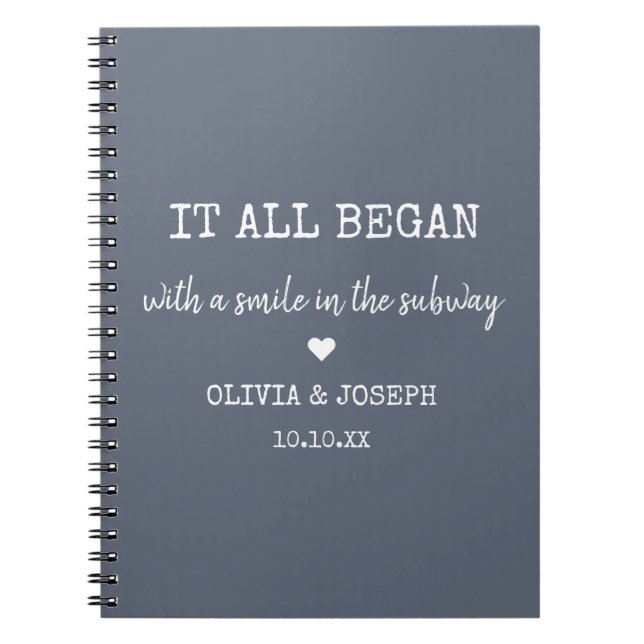 Caderno Espiral Azul Com Pó Personalizado Onde Tudo Começou Dia do (Frente)