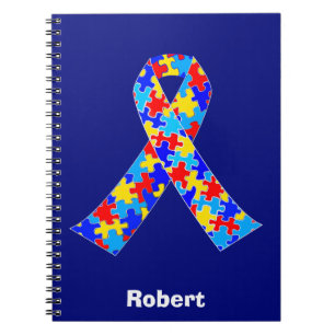 Caderno Espiral Azul da Equipe de Sensibilização do Autismo Pers