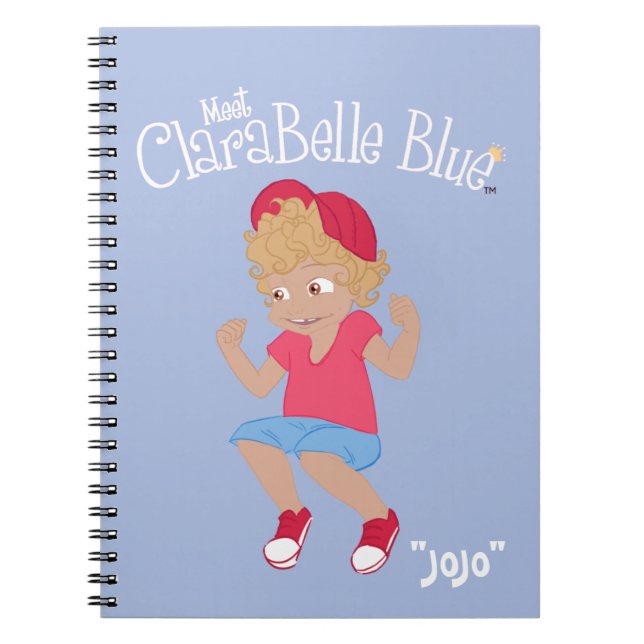 Caderno espiral azul de ClaraBelle - "JoJo" (azul) (Frente)