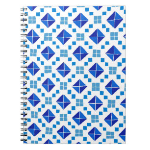 Caderno Espiral Azul de padrão de inclinação