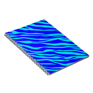 Caderno Espiral Azul e Aqua Zebra Strike
