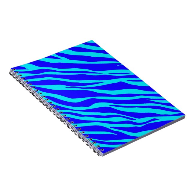 Caderno Espiral Azul e Aqua Zebra Strike (Lado Direito)