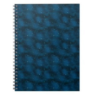 Caderno Espiral Azul e Branca da Noite Estelar Celestial