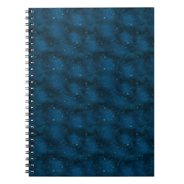 Caderno Espiral Azul e Branca da Noite Estelar Celestial (Frente)
