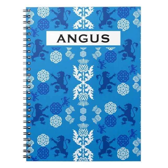 Caderno Espiral Azul e Branco Escocês  (Frente)