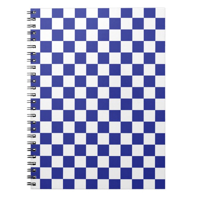 Caderno Espiral Azul e branco verificados (Frente)