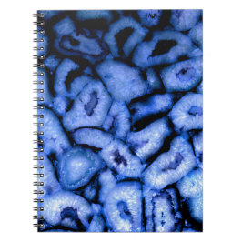 Caderno Espiral Azul elegante agita gemstones azuis quartzo azul