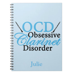 Caderno Espiral Azul feito sob encomenda do clarinete bonito