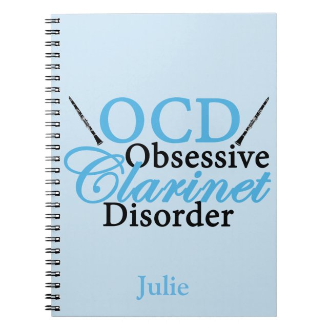 Caderno Espiral Azul feito sob encomenda do clarinete bonito (Frente)