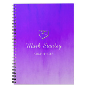 Caderno Espiral Azul gradiente e roxo