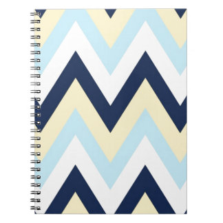 Caderno Espiral Azul & marinho amarelos Chevron
