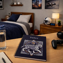 Caderno Espiral Azul Marinho Vintage Tiger