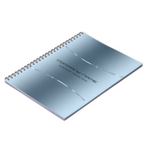Caderno Espiral Azul Metálico Moderno - Aço Inoxidável - Aspecto 2
