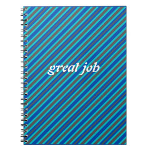 Caderno Espiral Azul Moderno com Strike