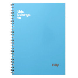 Caderno Espiral azul moderno e simples