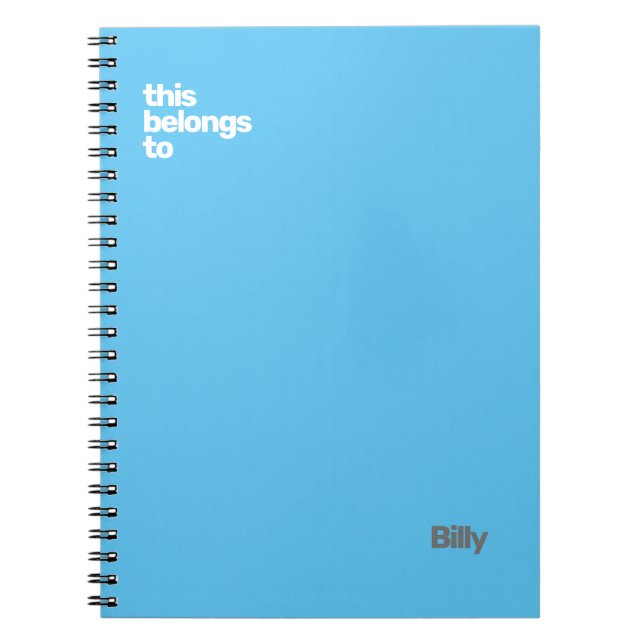 Caderno Espiral azul moderno e simples (Frente)