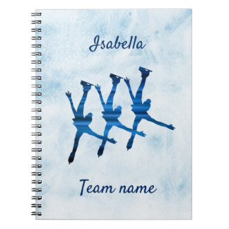 Caderno Espiral Azul na linha do notebook de skate sincronizado