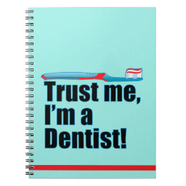 Caderno Espiral Azul Piada Dentista Engraçado