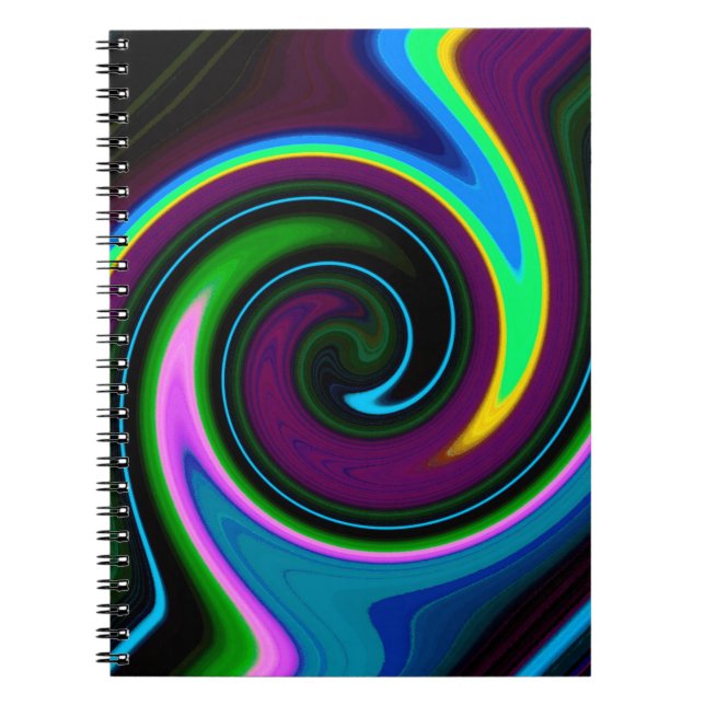 Caderno Espiral Azul retrátil giratório (Frente)
