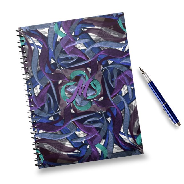 Caderno Espiral Azul, Roxo, Sujeiras Verdes (Criador carregado)