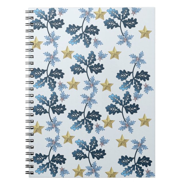 Caderno Espiral Azul sai e notebook Star Dourado. (Frente)