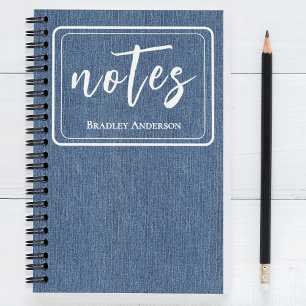 Caderno Espiral Azul Tendência em Gergim e Espiral Clássica Branco