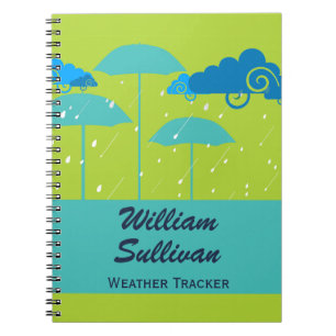 Caderno Espiral Azul Verde do Controlador de Tempo