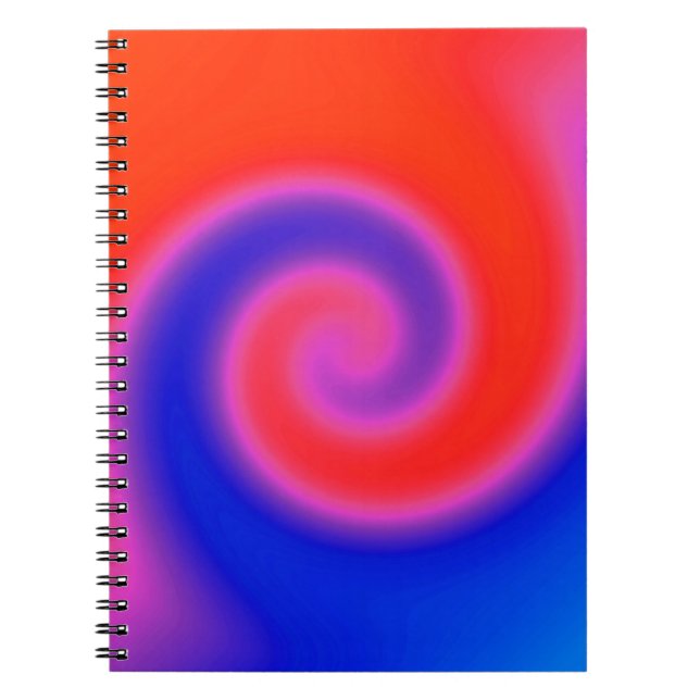 Caderno Espiral Azul vermelho giratório (Frente)