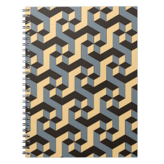 Caderno Espiral Azulejo Complexo Geométrico de Silver Ivory