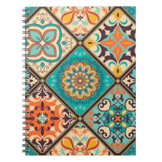 Caderno Espiral Azulejo de retalhos incolor com o Islã, Árabe