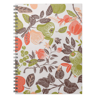 Caderno Espiral Azulejo Deco da Fruta de outono