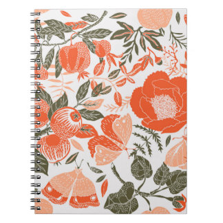 Caderno Espiral Azulejo Deco do Jardim de Verão