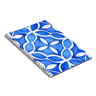 Caderno Espiral Azulejo Italiano da Cor do Mar Azul
