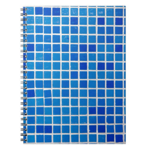 Caderno Espiral Azulejo Mosaico Azul