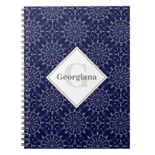 Caderno Espiral Azulejo personalizado Ditsy Winter Snow Angels Sno