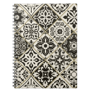 Caderno Espiral Azulejo sem falhas com o Islã, árabe, indiano