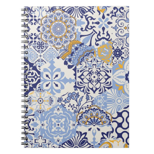 Caderno Espiral Azulejos azulejo o trabalho de retalhos. Patilha c (Frente)