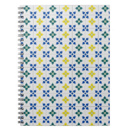 Caderno Espiral Azulejos bonito de Lisboa ou padrão azulejo