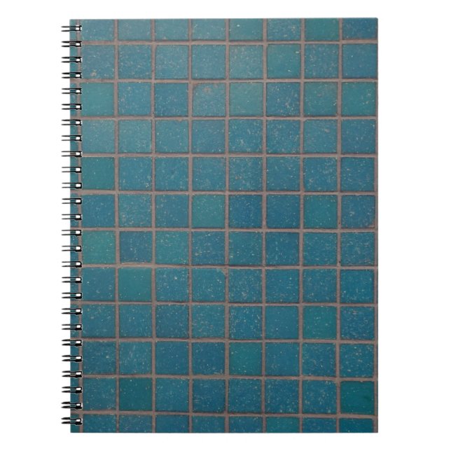 Caderno Espiral azulejos com manchas azuis (Frente)